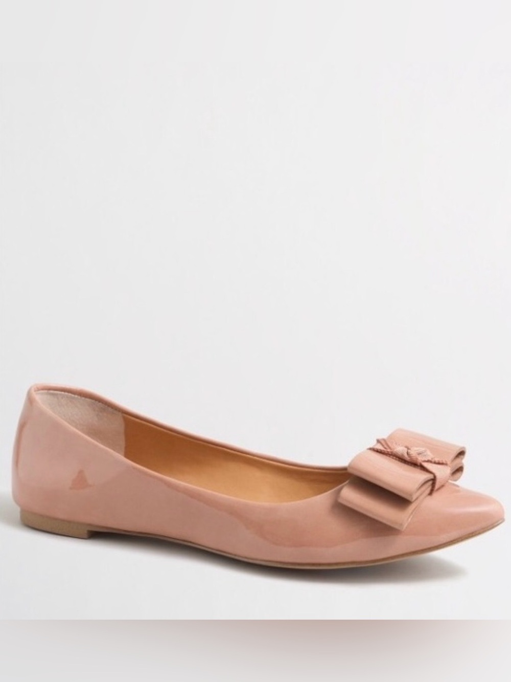 J. Crew Patent Faux Leather Pointed Toe Ballet Bow Flats Women’s Shoe Size 7.5